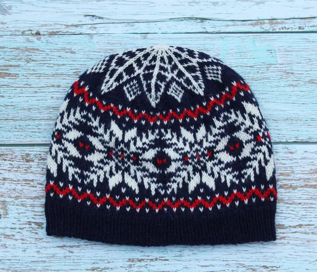 jamieson-smith-kits-kit-haakon-hat-bonnet-fair-isle-5ply image 1