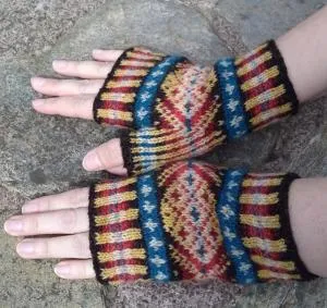 jamieson-smith-wirlie-mitts-kit-mitaines-fair-isle-7-coloris image 1