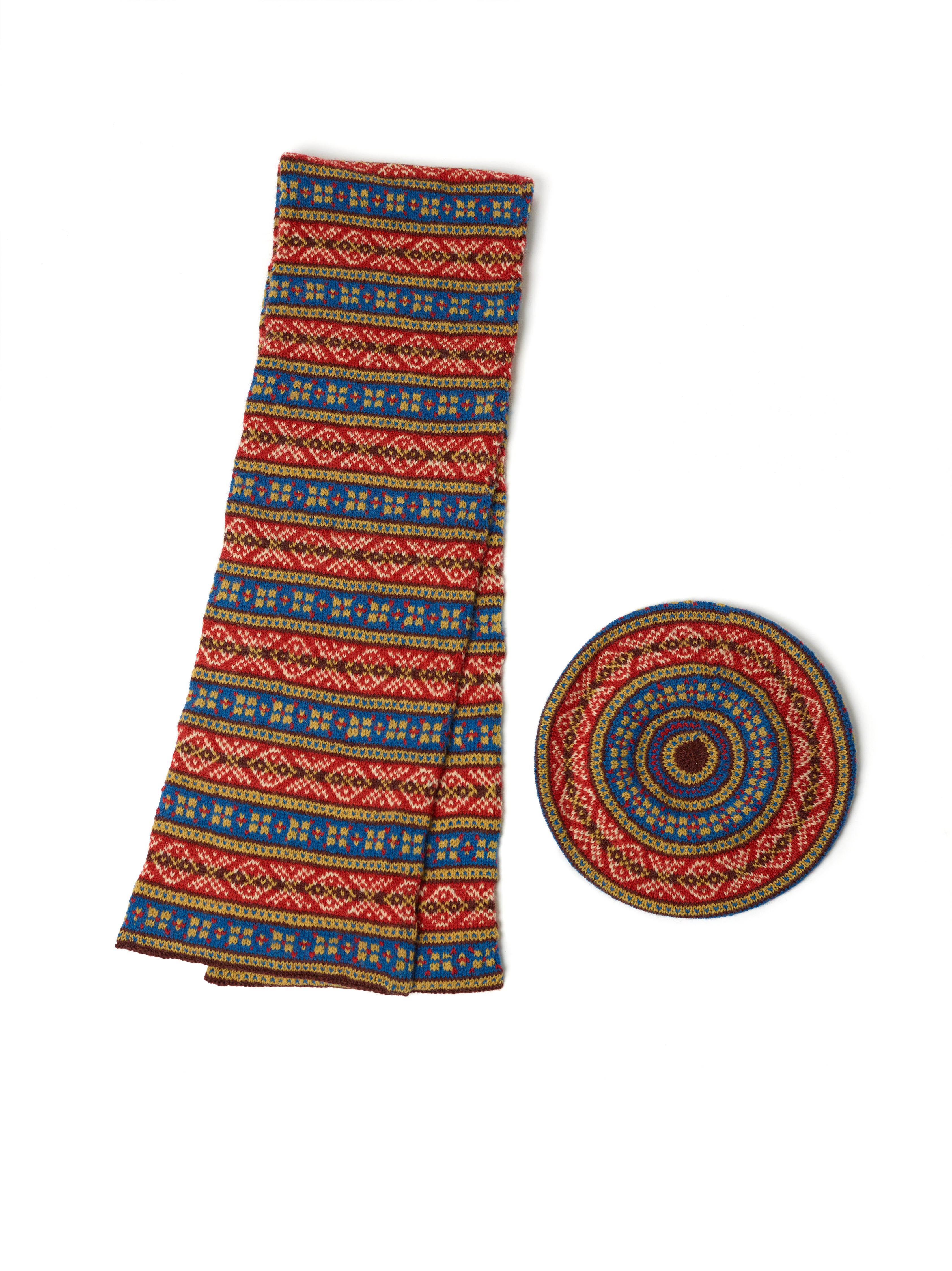 jamieson-smith-hevdadale-tam-and-scarf-patron-papier-fair-isle image 5