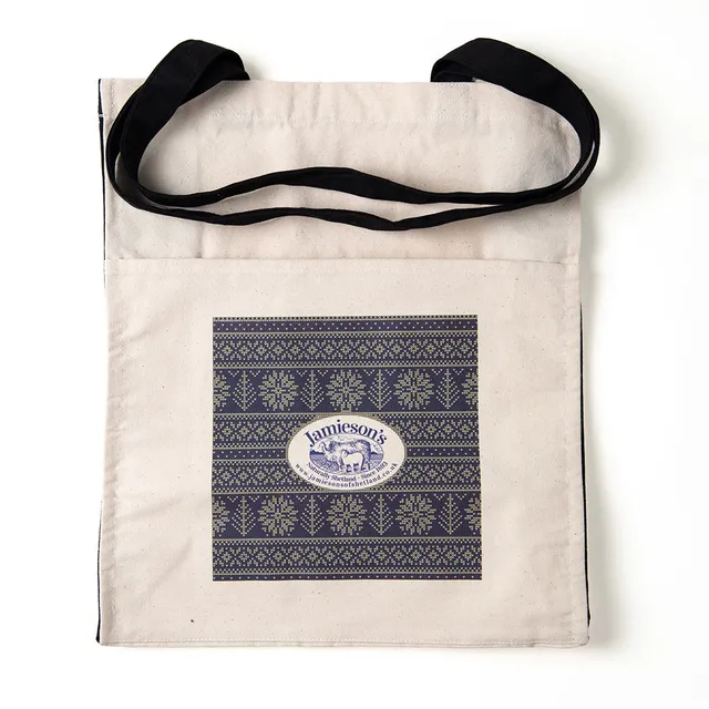 jamieson-s-fair-isle-sac-tricot-toile-coton-moyen-35x31cm image 1
