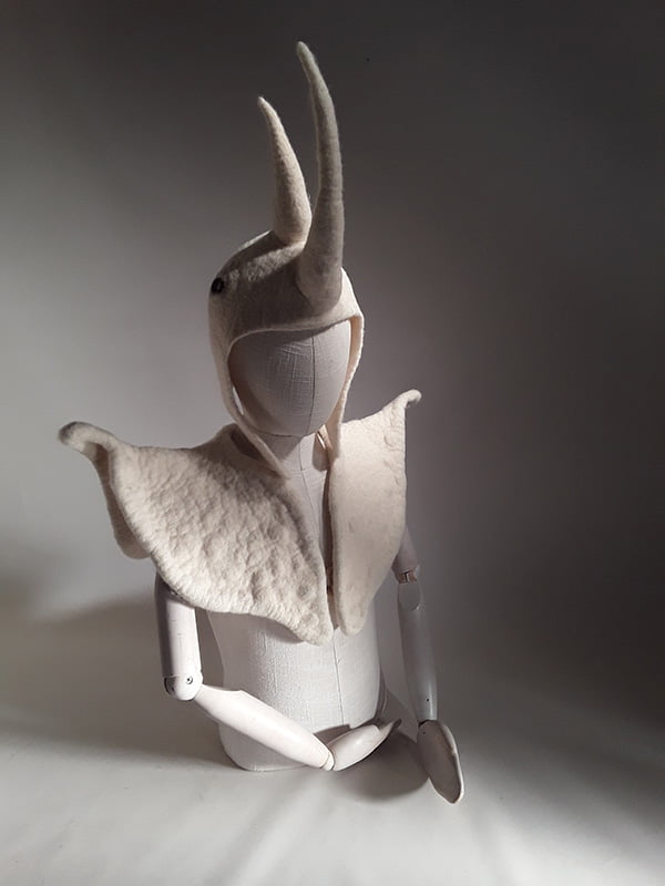 bellaventure-le-rhinoc-ros-blanc-figurine-feutre-laine image 1