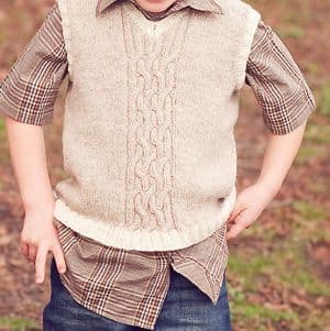 jamieson-s-shore-cable-vest-patron-gilet-enfant-torsades-dk image 1