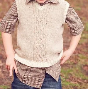 jamieson-s-shore-cable-vest-patron-gilet-enfant-torsades-dk image 1