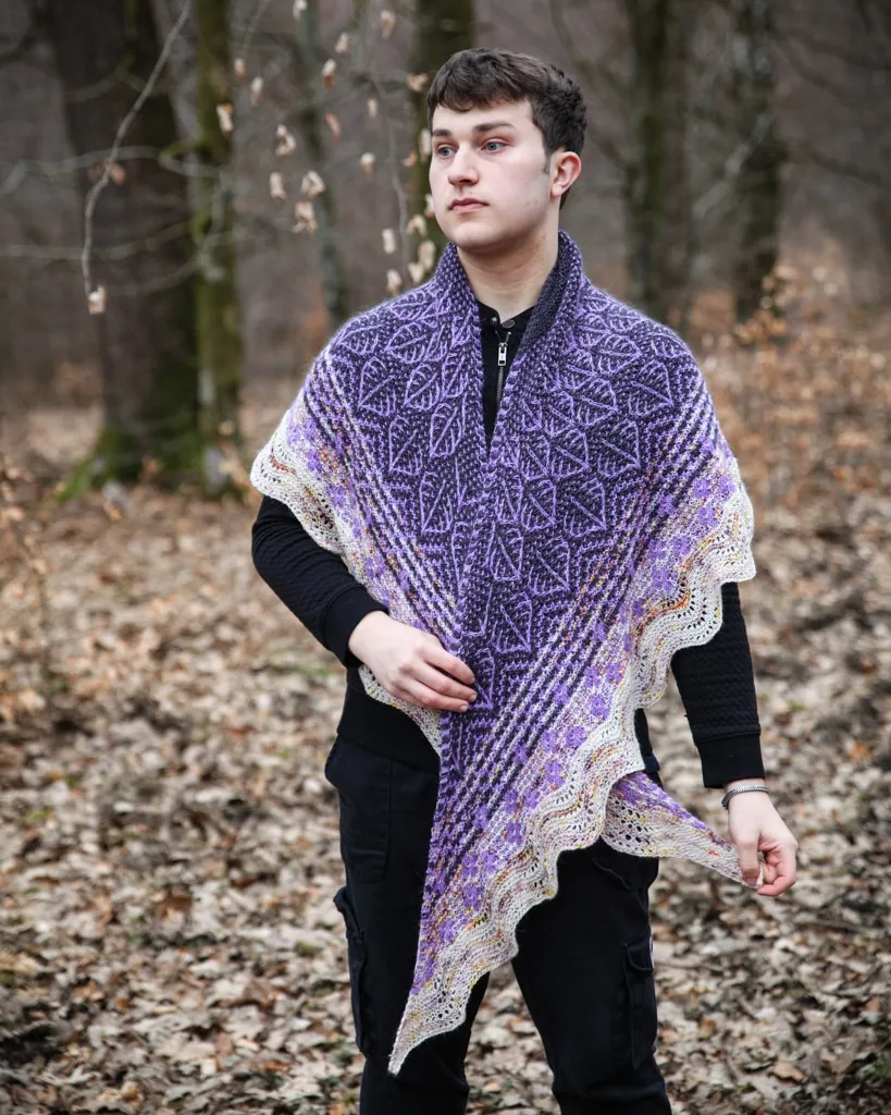 christallk-lupin-shawl-patron-ch-le-semi-circulaire-mosa-que image 1