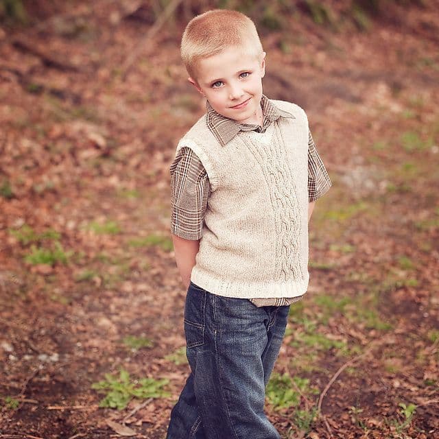 jamieson-s-shore-cable-vest-patron-gilet-enfant-torsades-dk image 2