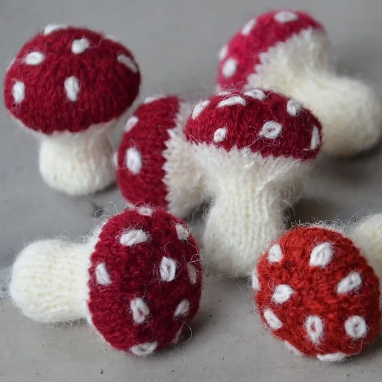 kastaniestrik-mushroom-tina-vejl-patron-tricot-champignon-5-cm image 1