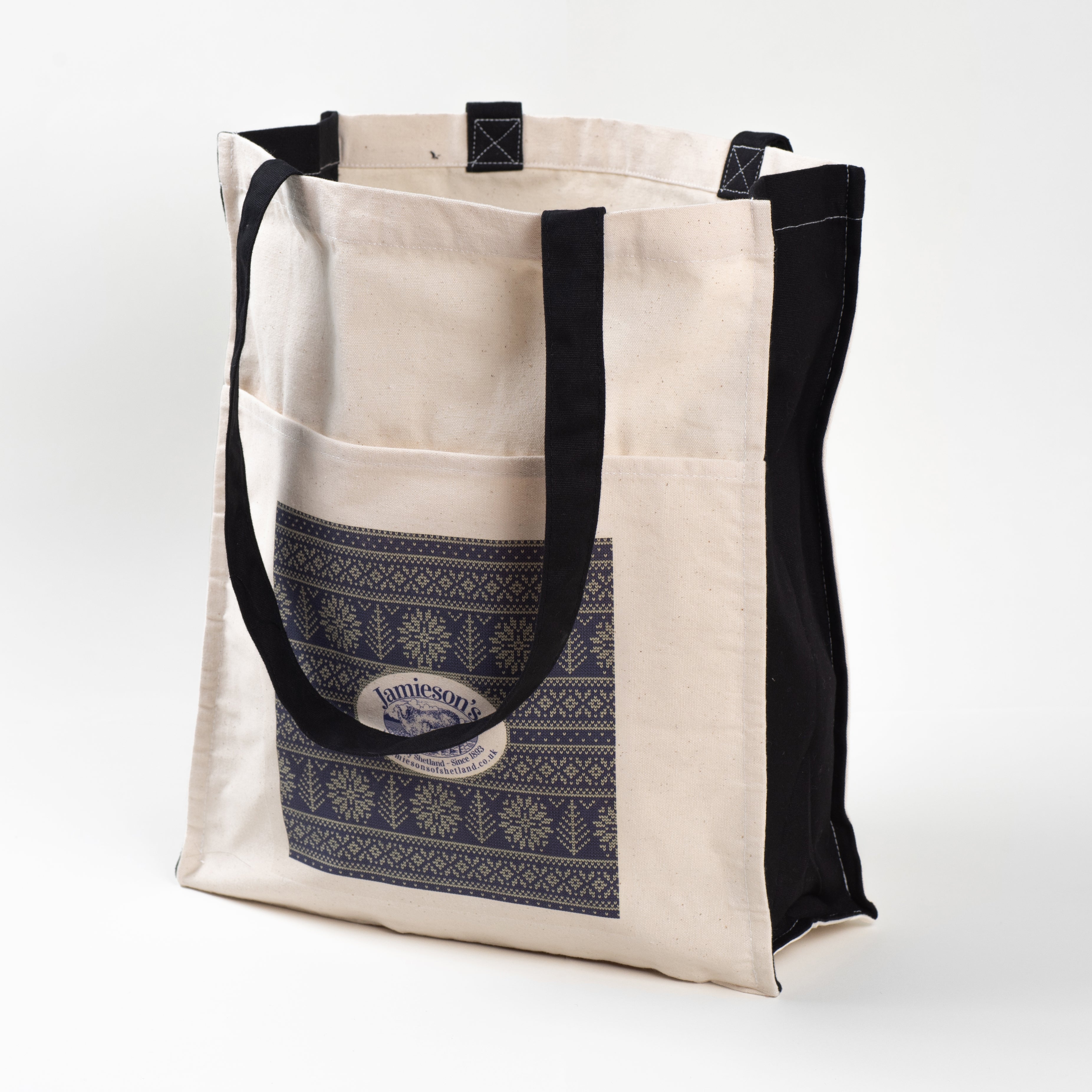 jamieson-s-fair-isle-sac-tricot-toile-coton-moyen-35x31cm image 2