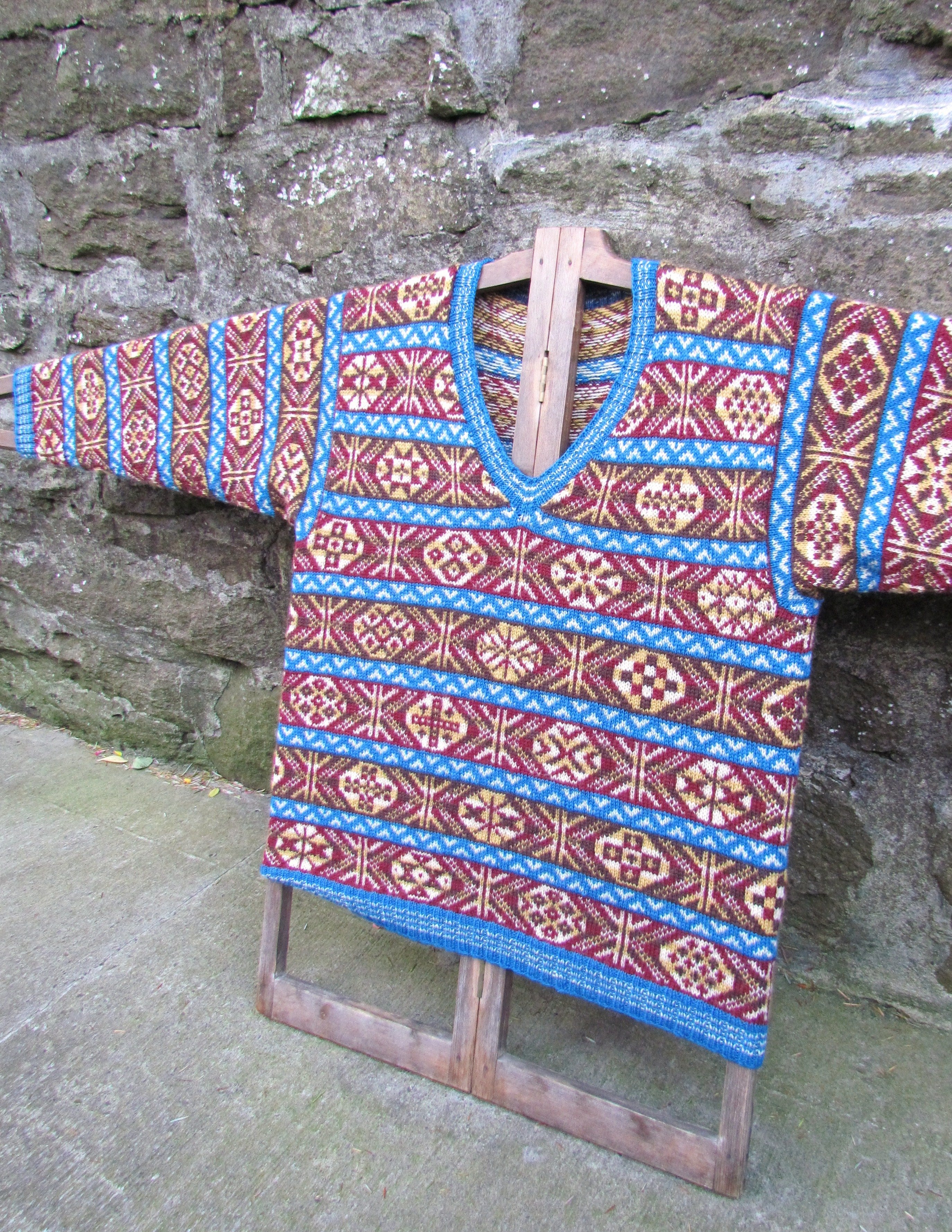 jamieson-smith-fair-isle-patron-pull-col-v-papier-tailles-32-48 image 1