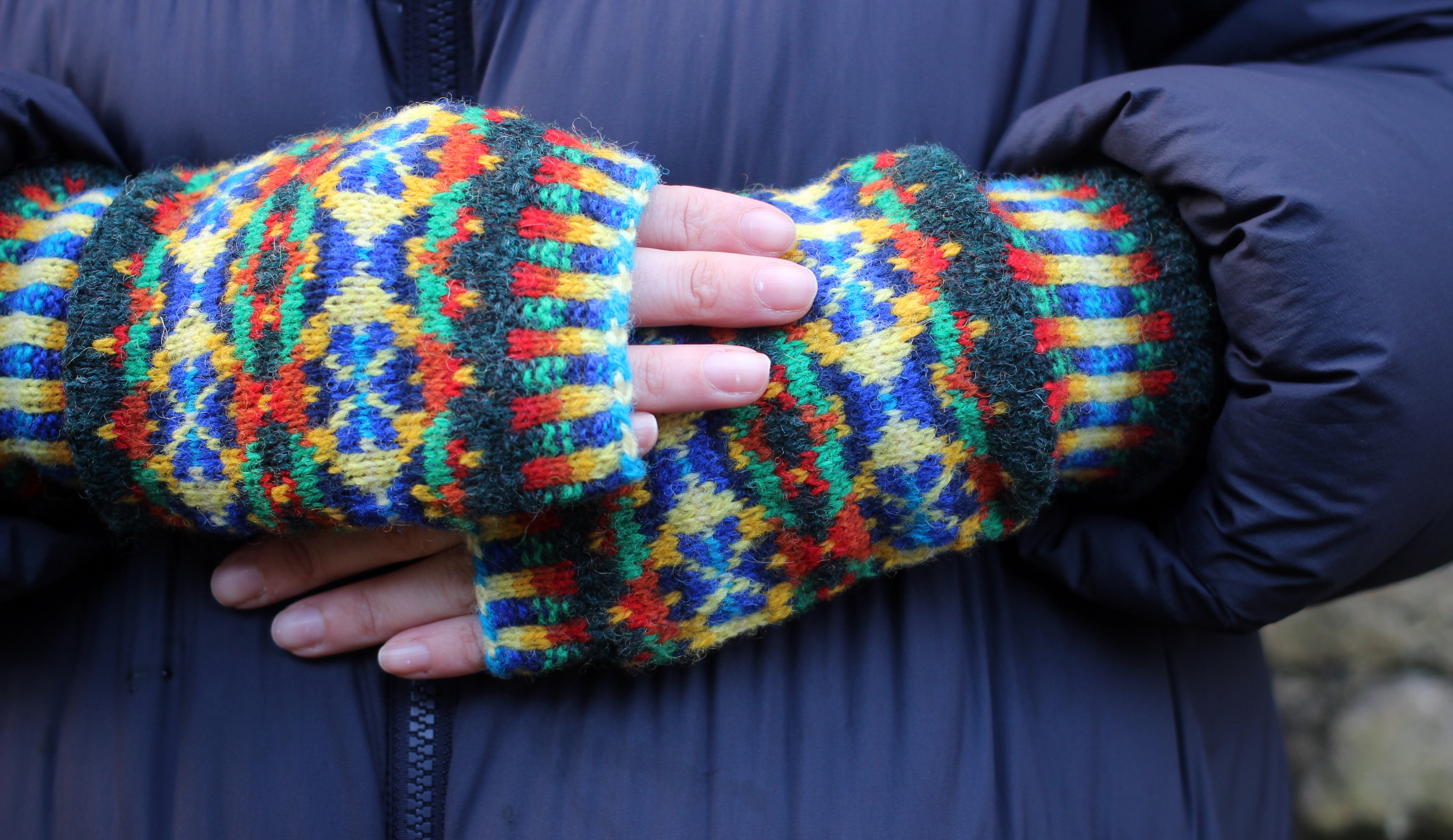 jamieson-smith-kits-parrots-mitts-kit-mitaines-fair-isle image 2