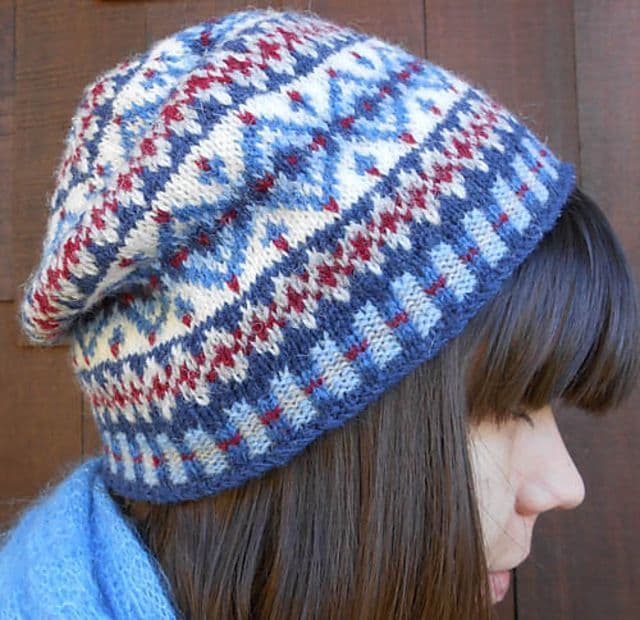wisconsin-cap-janine-bajus-patron-bonnet-fair-isle-pdf image 1